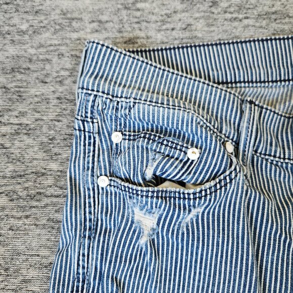 Mother Women's The Vamp Skinny Jean On the Road Destroy Railroad Stripe Size 28 - Picture 7 of 16